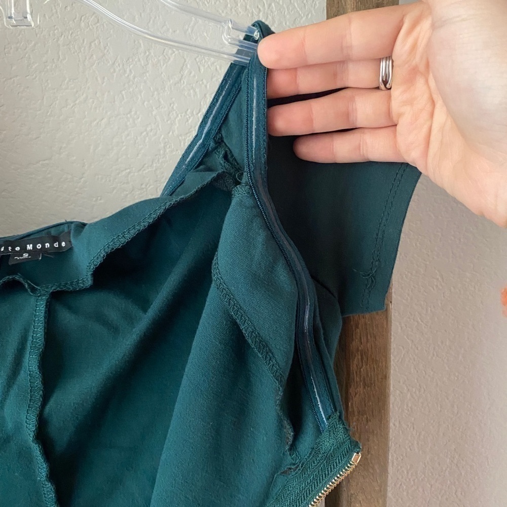 Dark green - zip down dress - Picture 3 of 5